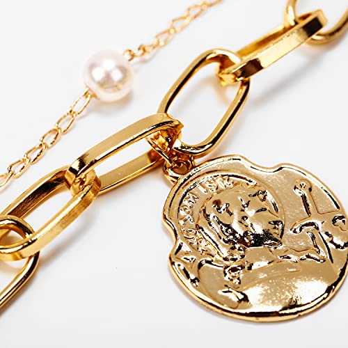 Image of Shining Diva Fashion Stylish Multilayer Gold Plated Bangle Bracelet for Women and Girls