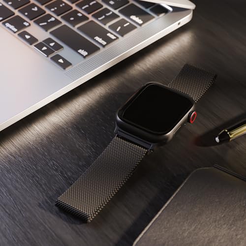 Image of Magnetic Mesh Metal Compatible with Apple Watch Band 49mm 46mm 45mm 44mm 42mm 41mm 40mm 38mm Men and Women, Stainless Steel Loop Clasp Replacement for iWatch Bands Ultra Series 10 9 8 7 SE 6 5 4 3 2 1