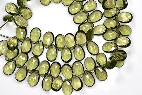 Quartz vert améthyste 9x14mm briolette poire facettée fil perle pierre naturelle création bijou