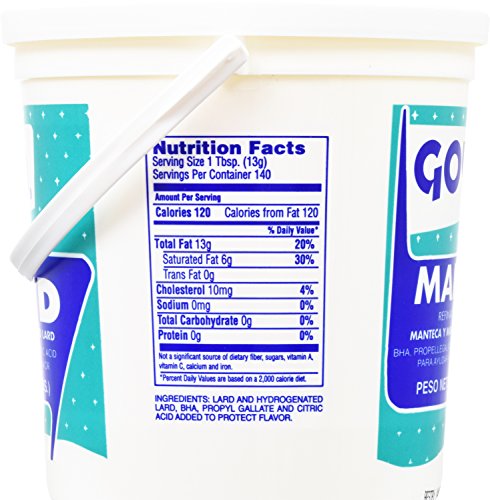 Goya Foods Refined Lard, 4 Pound Tub #TOP2