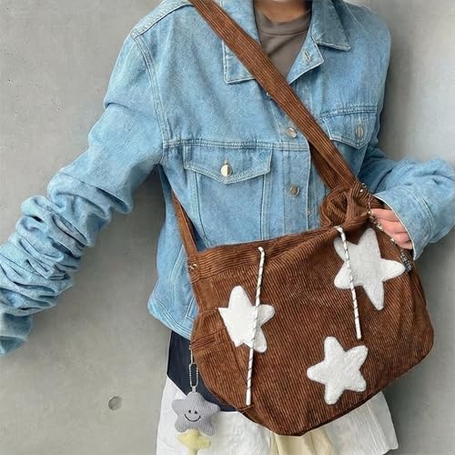 Image of Star Tote Hobo Bag Women Aesthetic Messenger Cute Bag Handbag Large Capacity Tote Shoulder Bag Casual Crossbody
