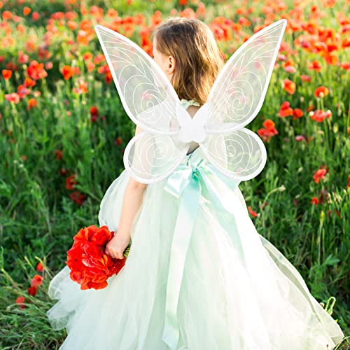 quescu Fairy Wings for Adults,Butterfly Wings for Girls,Angel Wings,Fairy Costume for Women Halloween Dress Up Party Favor (White)4