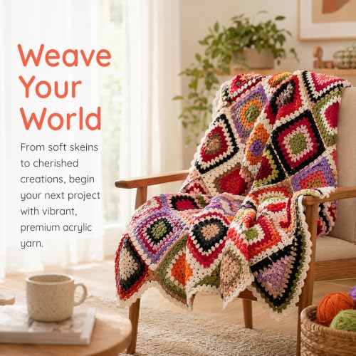 Image of 2 Pcs Crochet Yarn, Soft and Fluffy Acrylic Yarn, 4ply DK (Light), 262yd(150g) - Wine Red