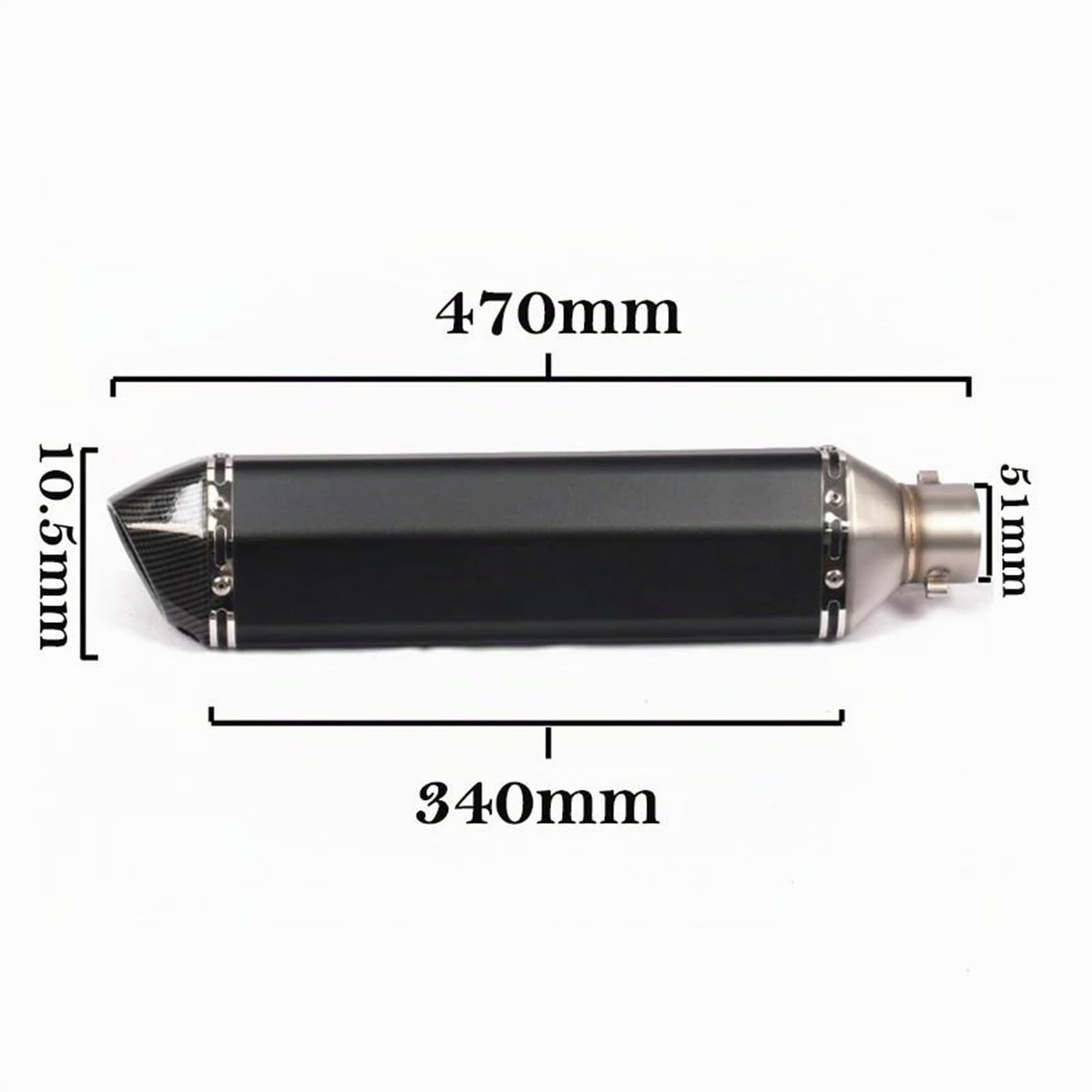per Kymco per Xciting 400 S400 400i 500 Silenziatore Scarico Moto con Tubo Collegamento Anteriore Silenziatore di Scarico per Motocicletta(Nero)