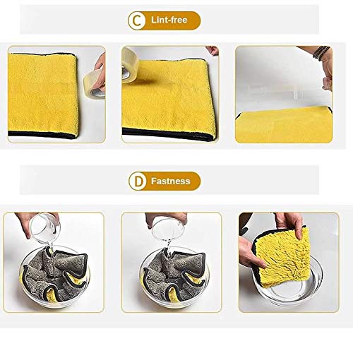 ycezw Auto Microfiber Handdoek - Ultra Absorberende Auto Wasdoek, Microfiber Handdoeken voor Auto Reiniging, Auto Drooghanddoek, Anti-Kras Auto Handdoeken voor Vallen Stof, Grime, Vuil