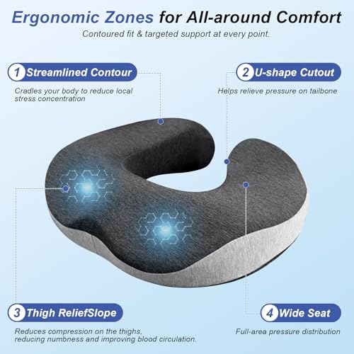 Coussin anti escarres et ergonomique avec housse lavable - 3