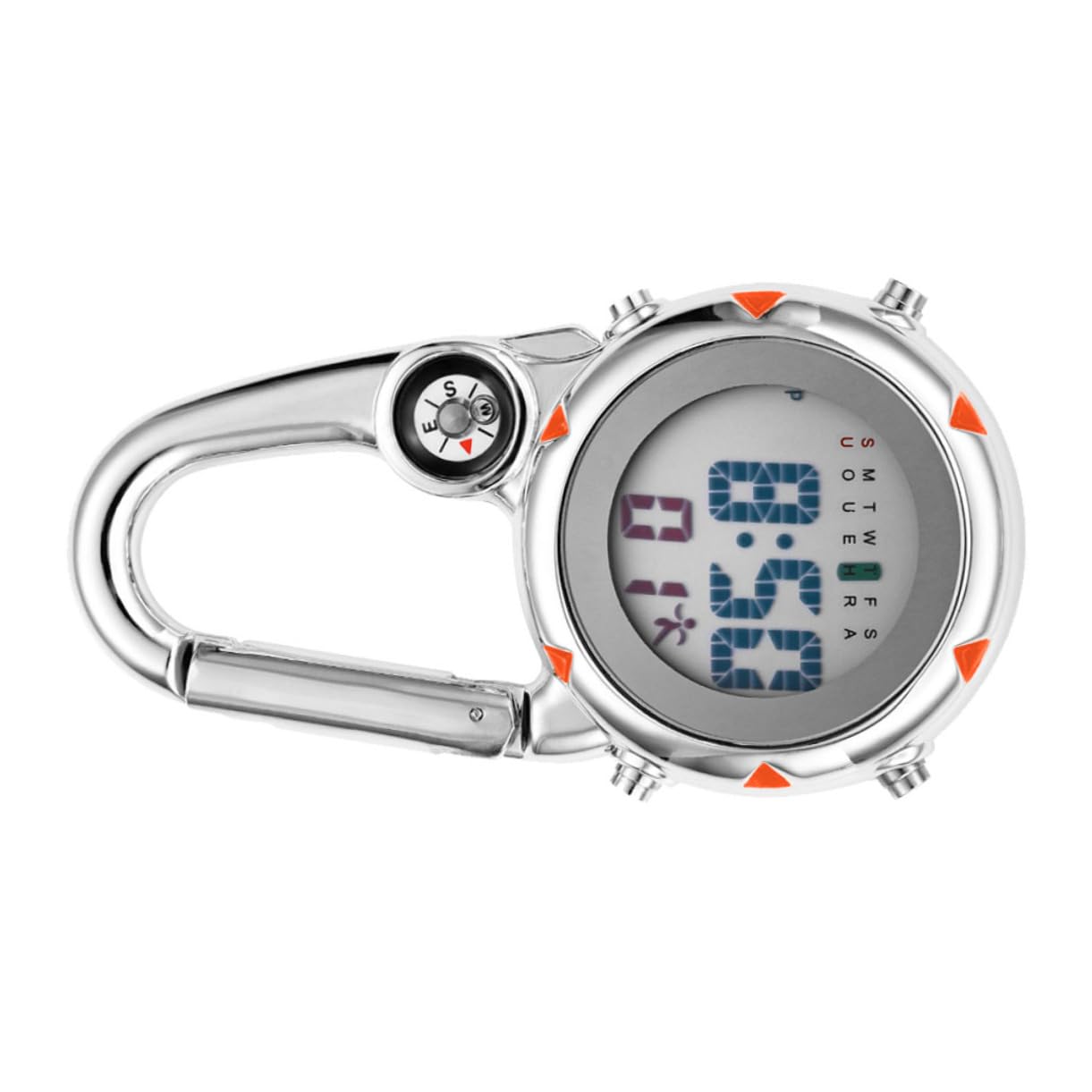 ifundom Gancio in Acciaio Inossidabile Orologio in Acciaio Inossidabile Orologio per Esterno Clip Sull'orologio Attenzione All'arrampicata Accessorio Orologio Orange