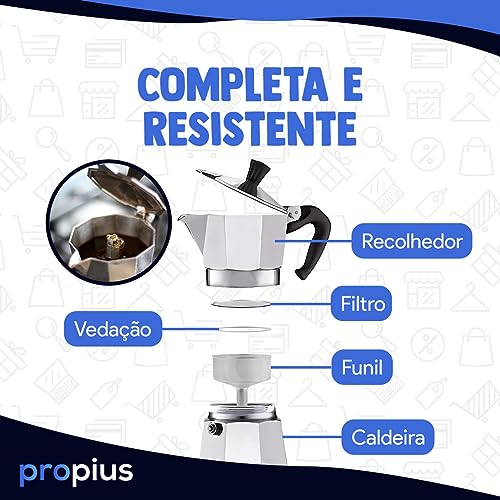 Cafeteira Italiana Aço Inox 6 Xícaras Expresso Portátil Manual Dispensa Filtro Pano Papel Fazer Melh