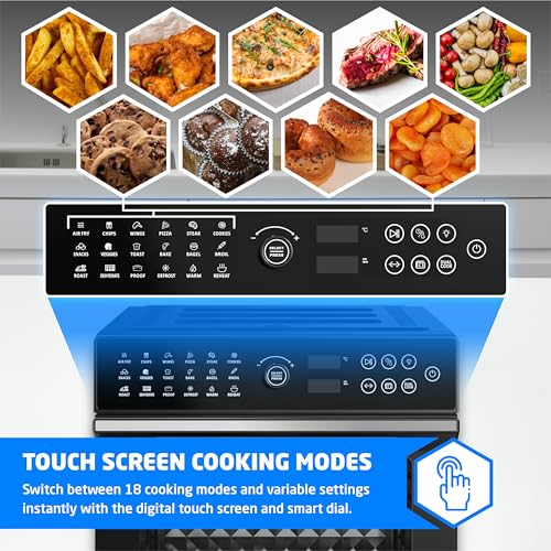 30 Litre Air Fryer Oven 1800W with Rotisserie Accessory Set - Extra Large Air Fryer for Family, 20 in 1 Dual Cook, Smart Dial, 360° Hot Air Circulation, Time & Temp Control, Fast Cooking - Image 3