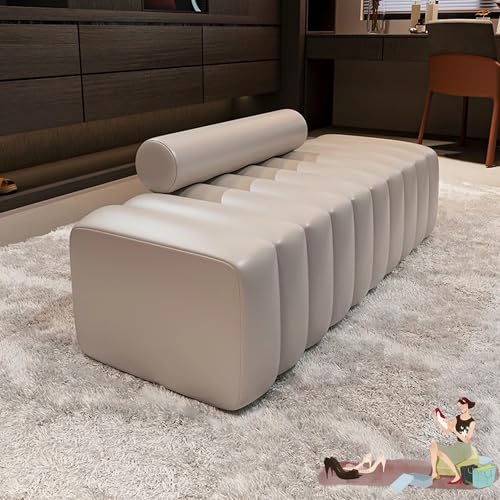 Banc de hall d'entrée blanc cassé 80 cm pour s'asseoir confortablement