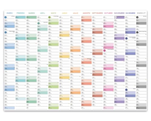 Panorama Calendario 2026 para Pared   21x30 cm   Planificador Anual Grande, Mediano o Pequeño   Agenda Mensual de Frigorifico para Escribir   Papel Cartulina 250 gr.