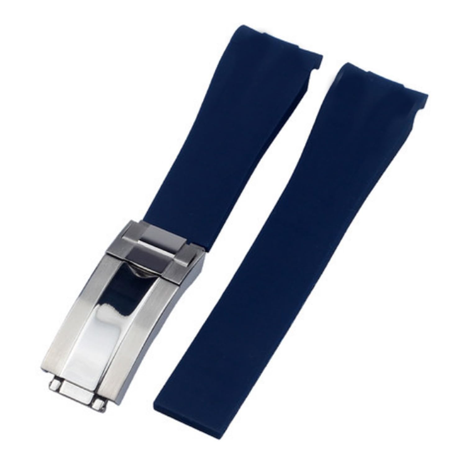 Richie strap Correa de reloj de goma de 20 mm, correa de silicona, hebilla de despliegue de repuesto para Rolex Yacht Master Oysterflex Submariner GMT Daytona, 20