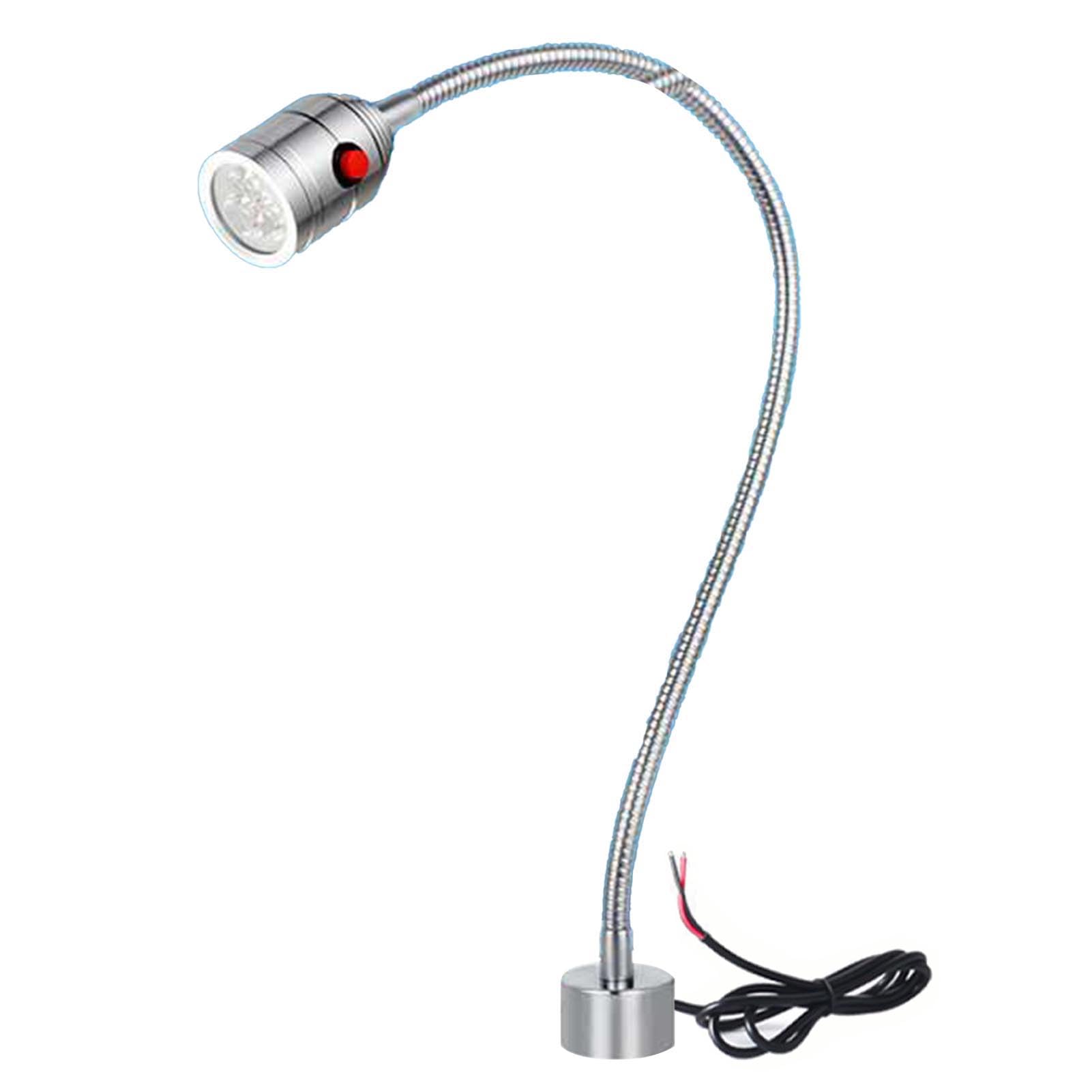 Luz de Trabajo Magnética, Luz de Máquina LED con Cuello de Cisne Flexible y Base Magnética, Luz de Trabajo LED 5W 24V Lámpara de Herramientas de Taller para Torno, Banco de