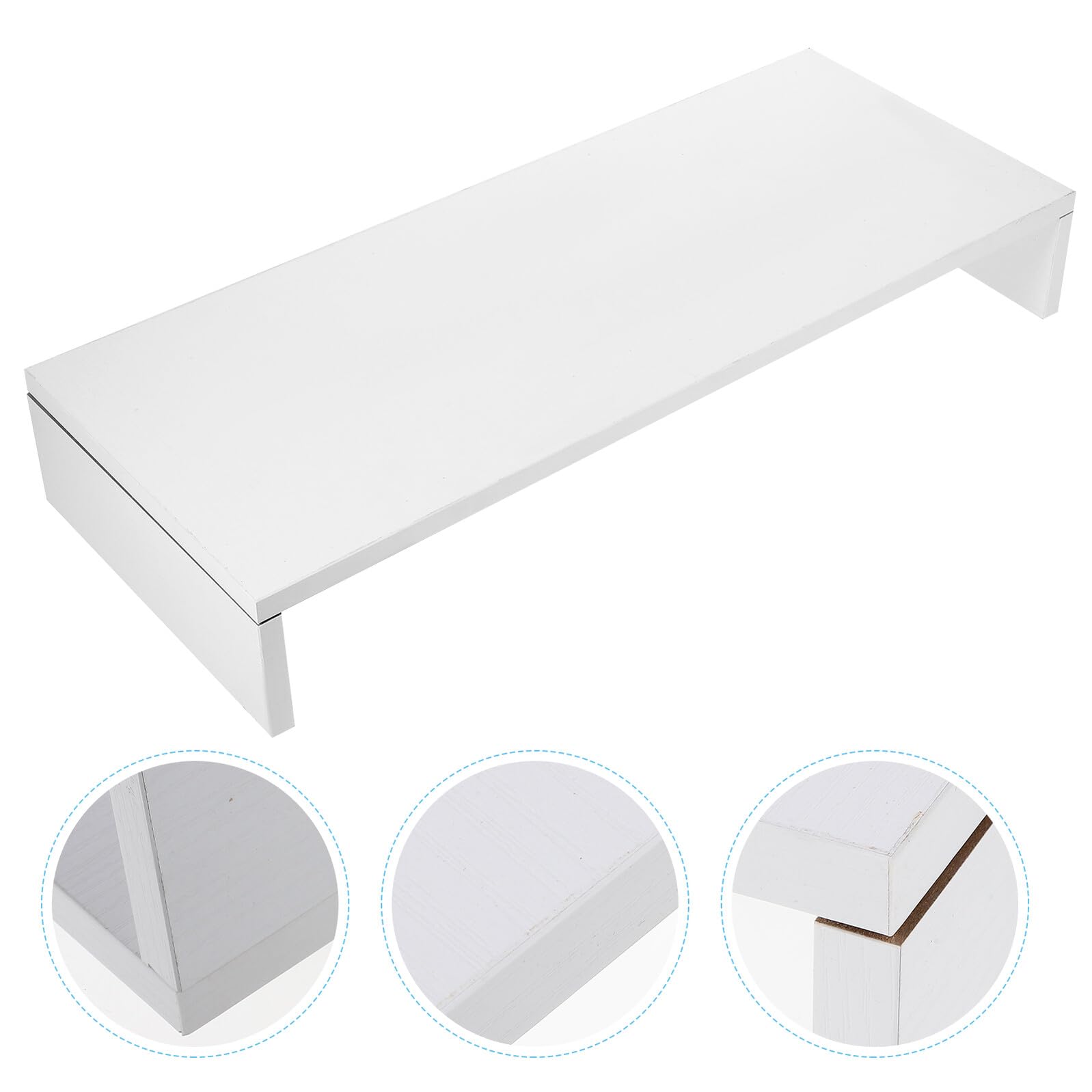 OUNONA Supporto per Monitor da Scrivania Bianco Multiuso Rialzo Schermo in Pannello Spesso Stand per Notebook e TV Design Elegante e Salvaspazio