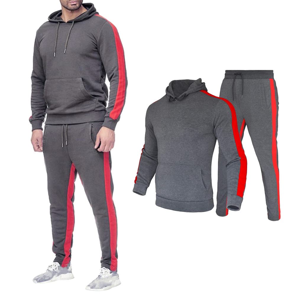 amropi Survêtement Homme Sweat à Capuche et Pantalon Ensemble Jogging de Sport 2 Pièces