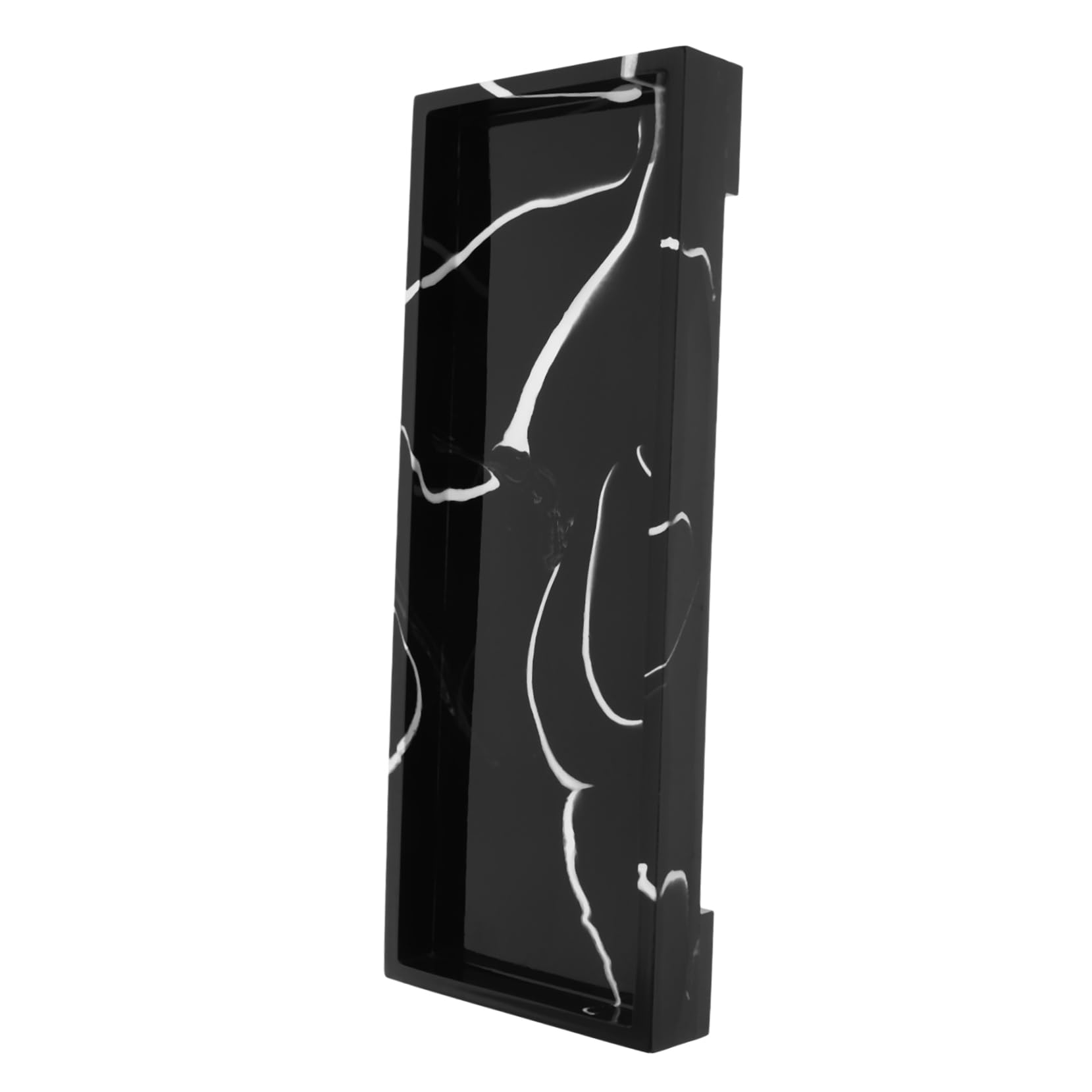 MUCKLILY Kitchen Marble Style Resin Organizer Tray for Bathroom and Kitchen Use Soap Bottle and Perfume Holder Easy to Clean and Maintain for Jewelry and Toiletries Storage