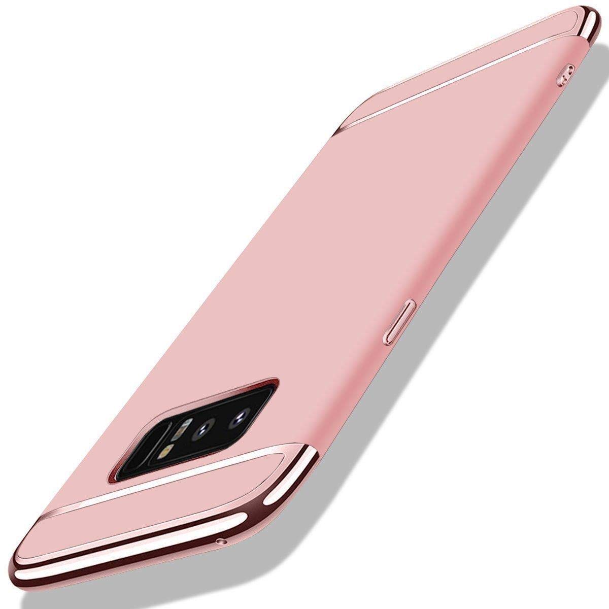 PIONEER Samsung Galaxy Note8 Case,Ultra Thin Fit 3 In 1 Hard PC Case Cover Coated Electroplating Frame with Matte Surface Three- Piece Suit for Samsung Galaxy Note8 (Rose Gold)