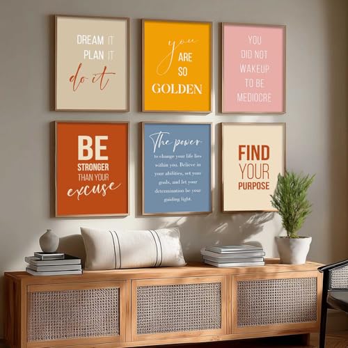 Image of kotart - Quotes Frames for Wall Decor - Motivational Photo Frame for Wall Decoration - Quotes Wall Poster with Frame for Room and Office - Set of 6 (13x17, K)