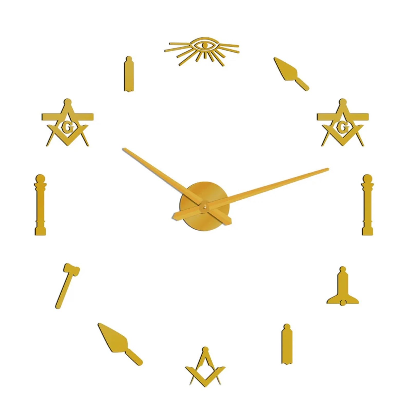 VFDVSWZSA Stylish wall clock, Creative Frameless DIY Wall Clock Decal Home Silent Living Room Office Decoration(Gold,47 Inch)