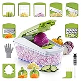 [Zeitsparnis]: Machen Sie viele Gemüse- und Obstsalate? Gehen Sie viel Zeit beim schneiden? Der Gemüseschneider werden Ihren bei der Täglichen Essenzubereitung viel Zeit und Aufwand ersparten.Sie können leicht Kartoffeln, Tomaten, Gurken, Karotten in Würfel, Juliennes, Blumen oder Wellen, Scheiben oder Spiralen, Stifte oder Raspel sowie.