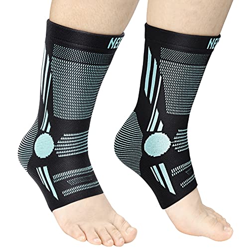 Image of NEENCA Foot & Ankle Brace Socks for Sprained-Ankle Compression Sleeves Set