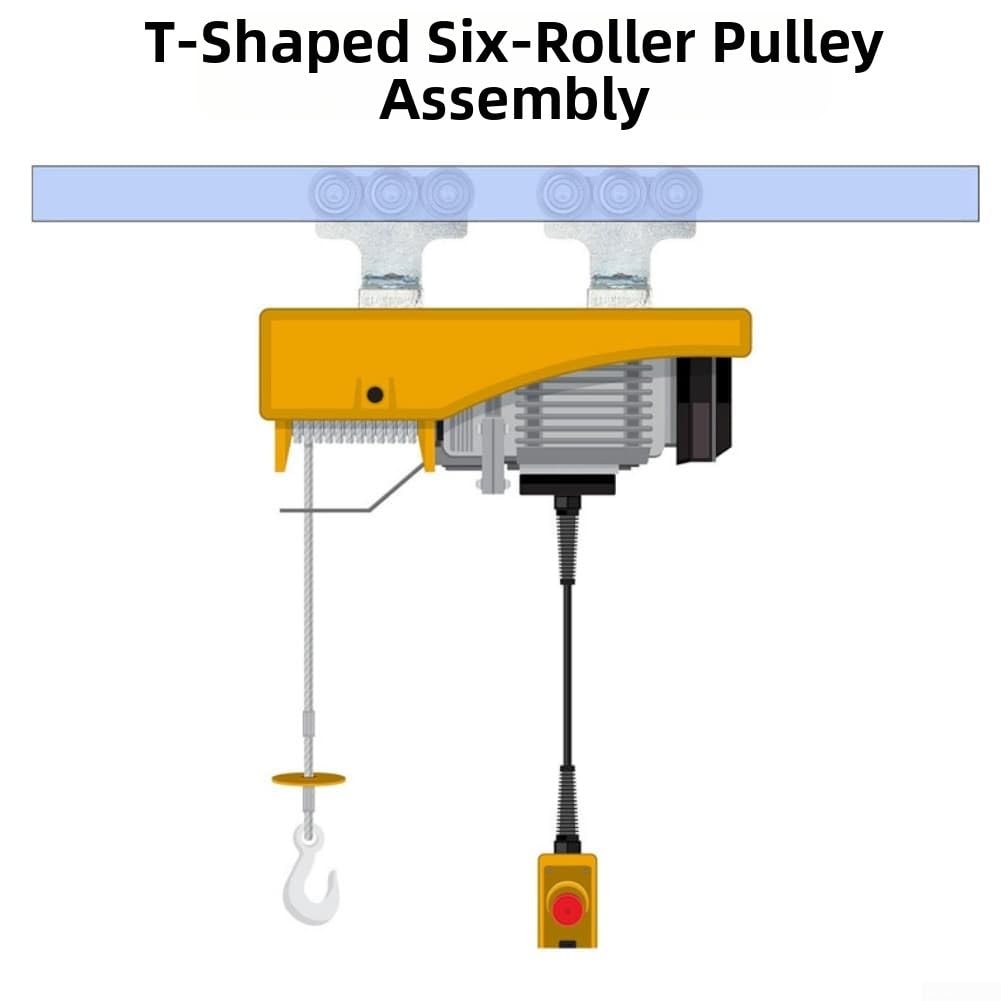 Carrello di sollevamento per carichi pesanti con rulli, compatibile con canali Unistrut PE 41 x 41 mm, T-Pe a 6 ruote per soluzioni efficienti di supporto per cavi pesanti e tubi