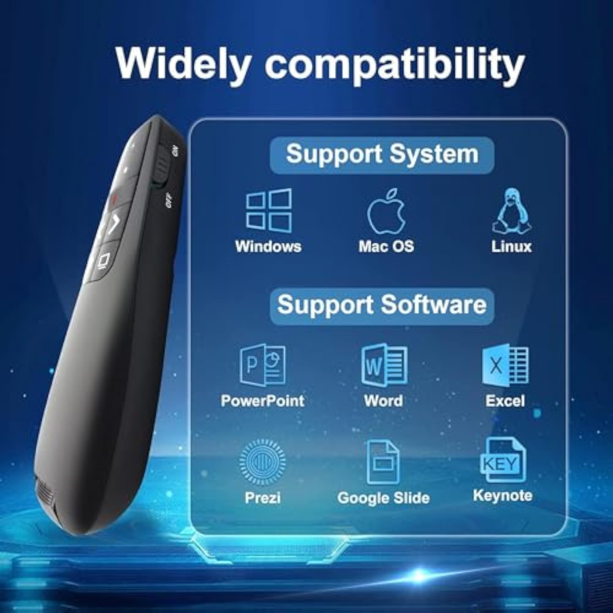 Wireless Presenter Remote Controller with Red Laser Pointer