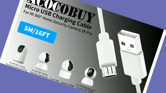 Cavo Alimentazione Micro USB 10m Per Telecamere Di Sicurezza – Prolunga Con Clip – Compatibile Wyze, Nest, Blink, Arlo Q