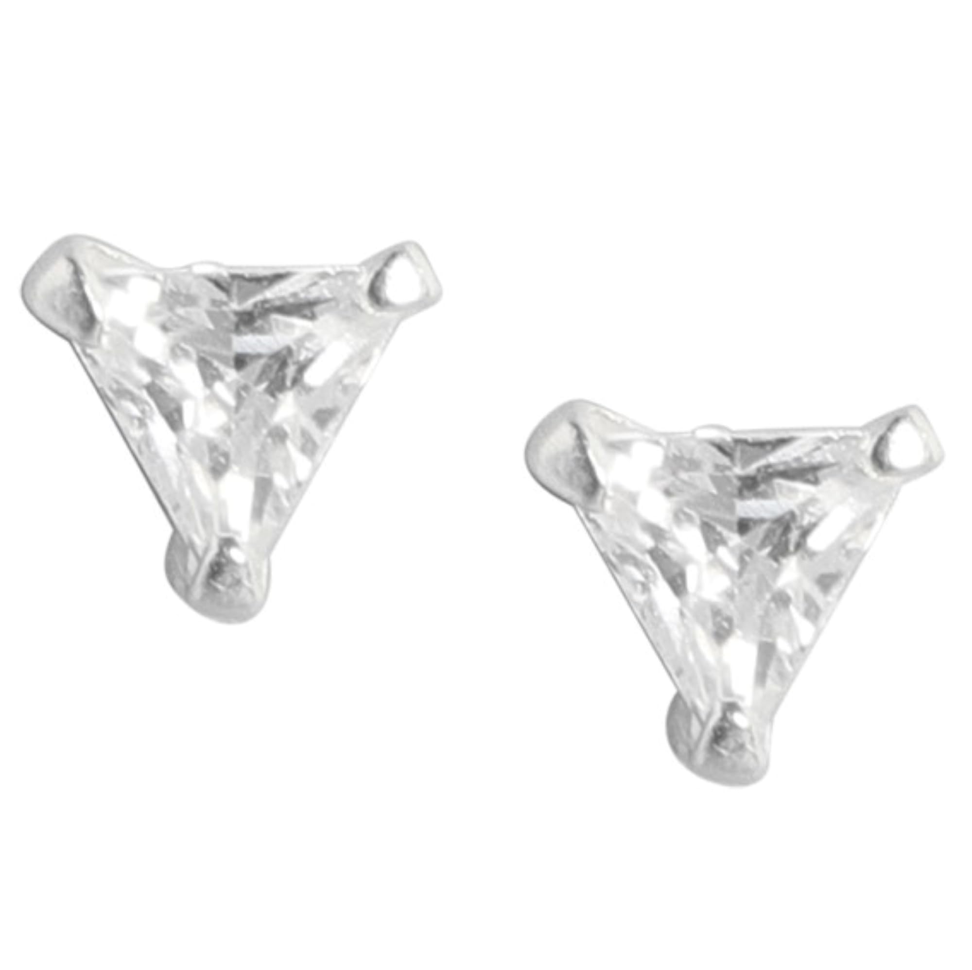 ZAVYA 925 Sterling Silver Cubic Zirconia CZ Designer Triangular Rhodium Plated Stud Earrings | With Certificate of Authenticity & 925 Hallmark | Gift for Women & Girls (B0B1N4T1SQ) Amazon Price History, Amazon Price Tracker