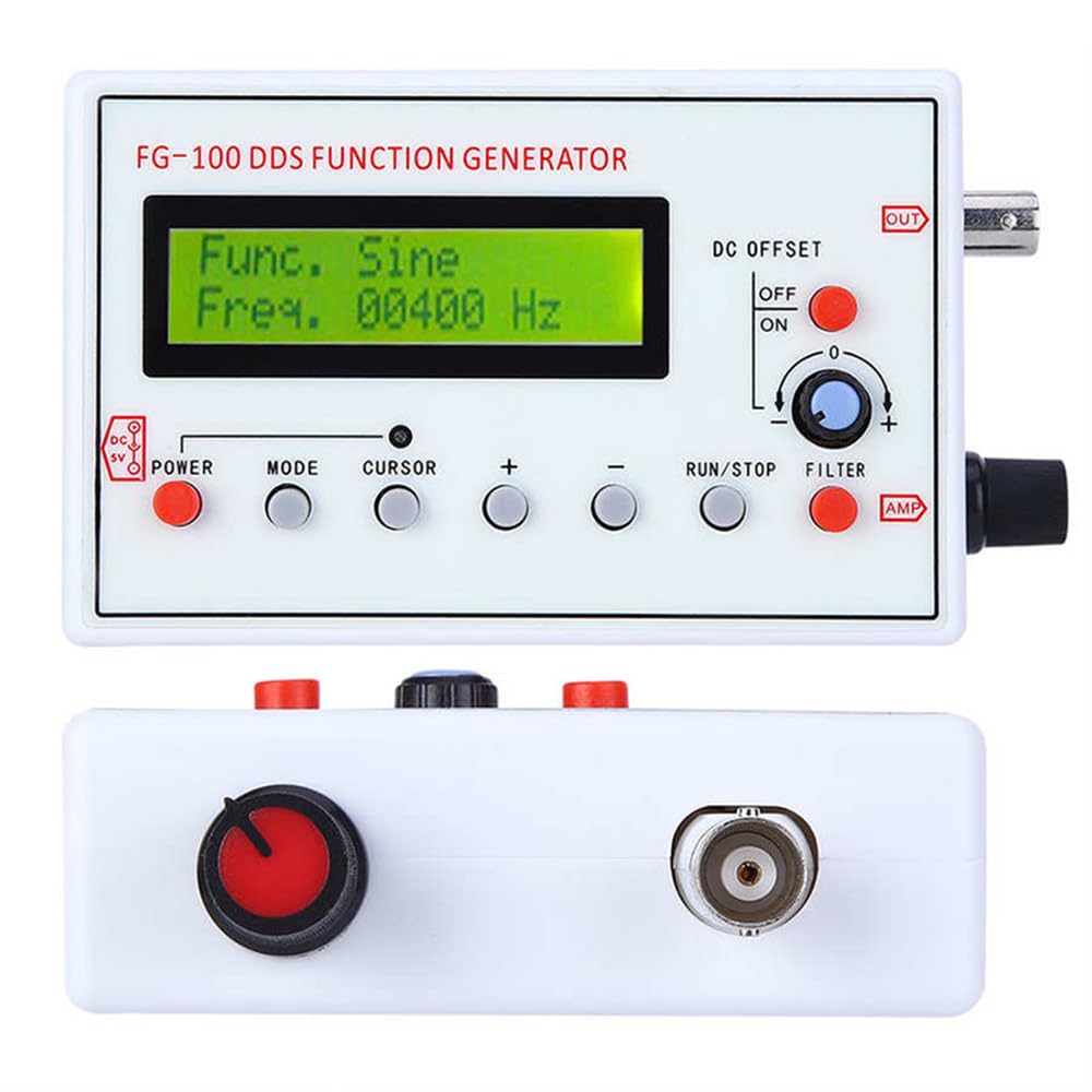 FG-100 DDS función generador de señal contador de frecuencia 1Hz - 500KHz módulo de fuente de señal sinusoidal + cuadrado + triángulo + forma de onda de diente de sierra