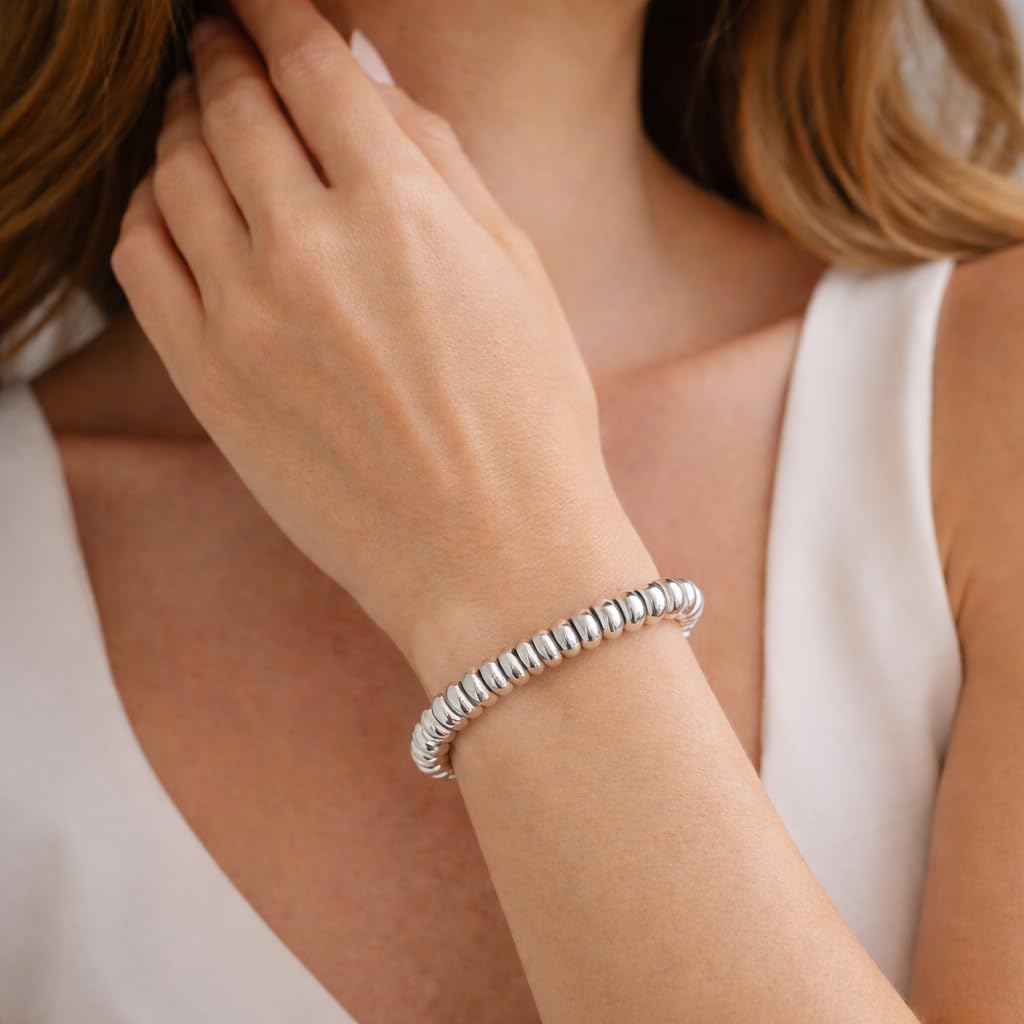 ViMon gioielli, Bracciale Rondelle in argento 925,chiusura anello brisè placcato oro giallo, lunghezza su richiesta