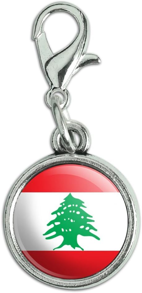 Antiqued Bracelet Pendant Zipper Pull Charm with Lobster Clasp Country National Flag J-N