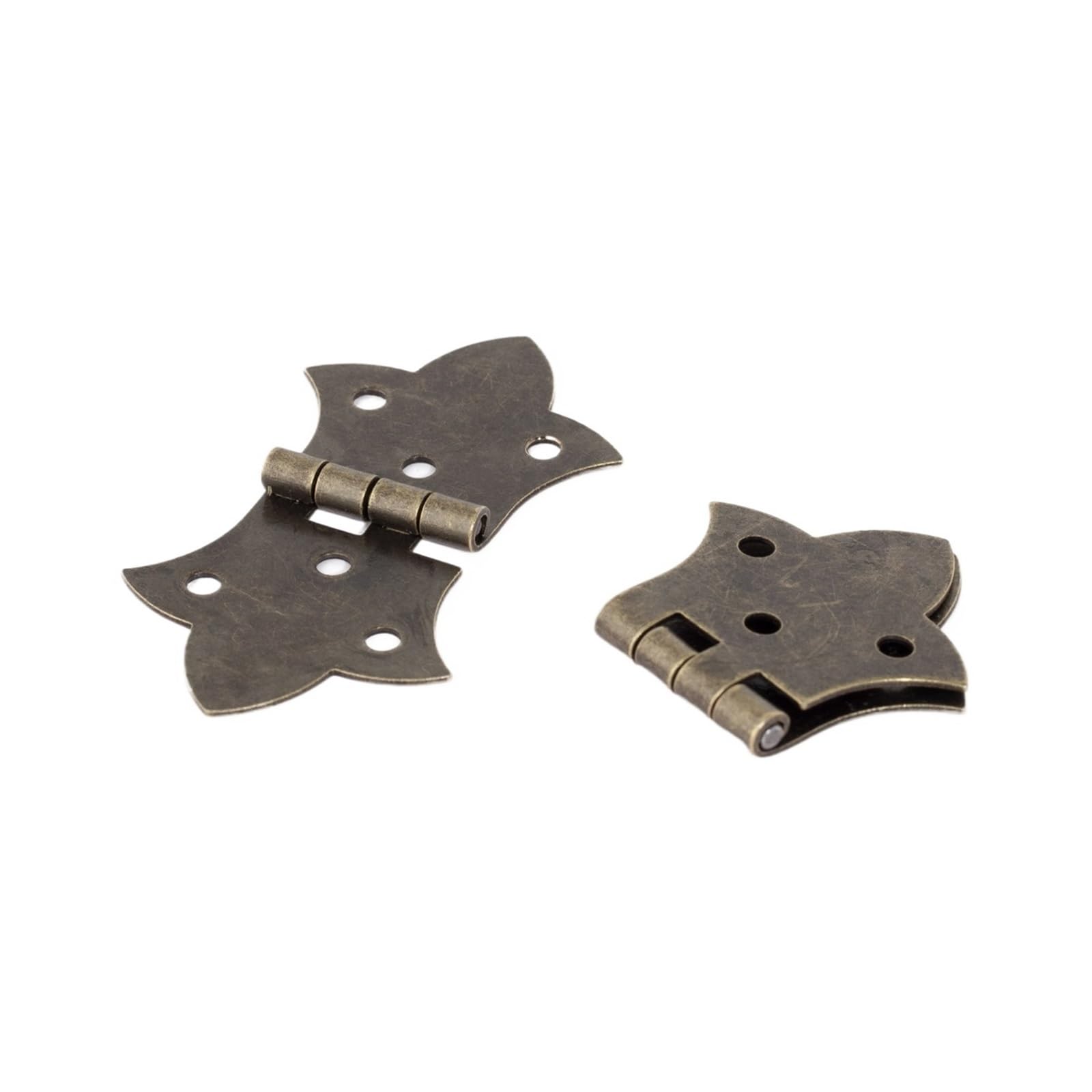 10PCS Vintage Metal 270 Degree Decorative Hinges Antique Jewelry Box Flip Small Iron Hinge for Wooden Boxes and Furinture for Box