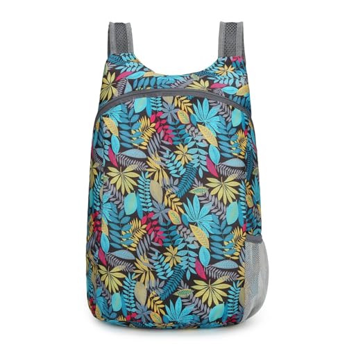 Bolsa de ombro ultra leve e prática para esportes ao ar livre, acampamento, viagem, caminhada, escalada, Folhas, Large, Mochila