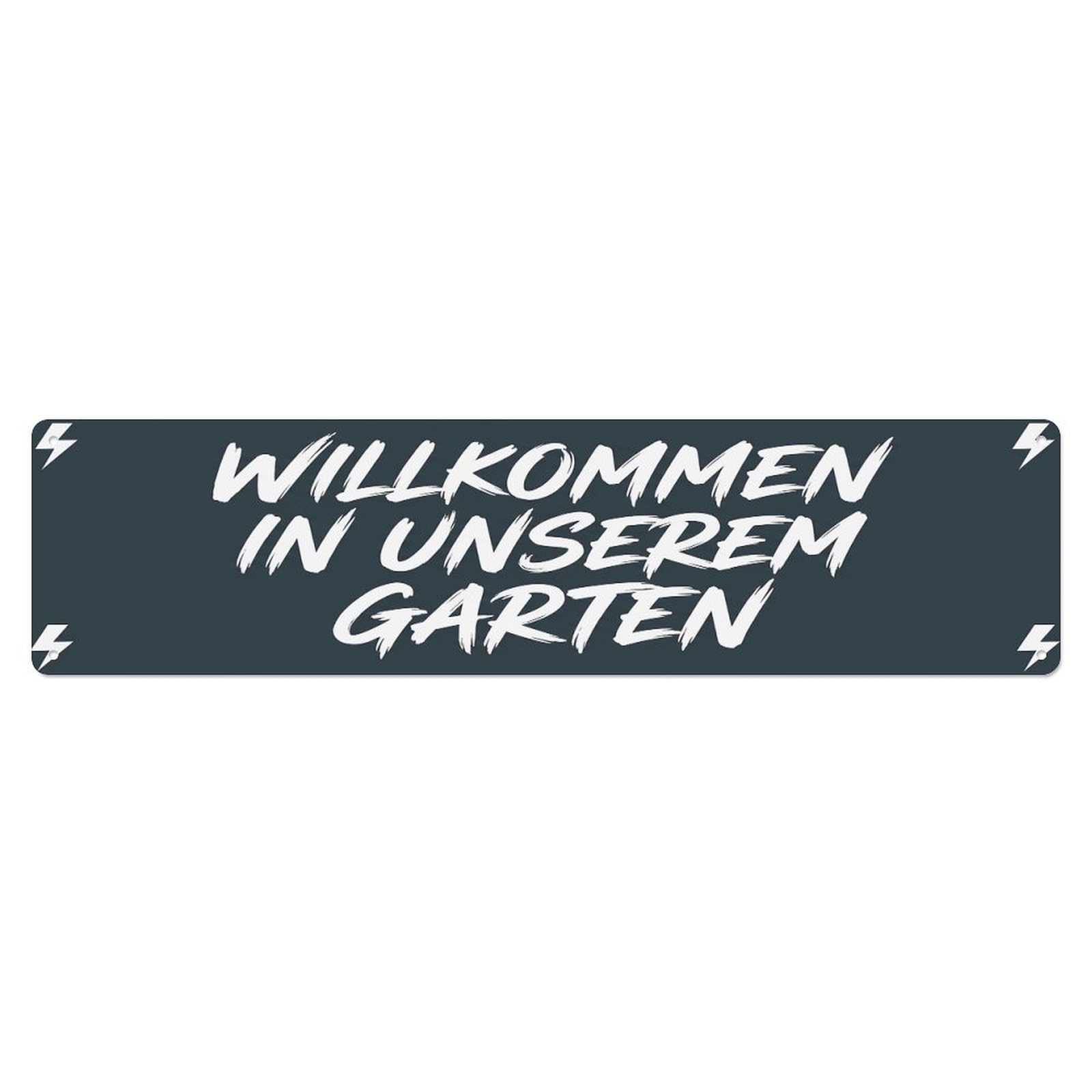 Odgynaw 4X16inch(10X40cm) Vintage Welcome To Our Garden Storm Gray Metal Tin Sign