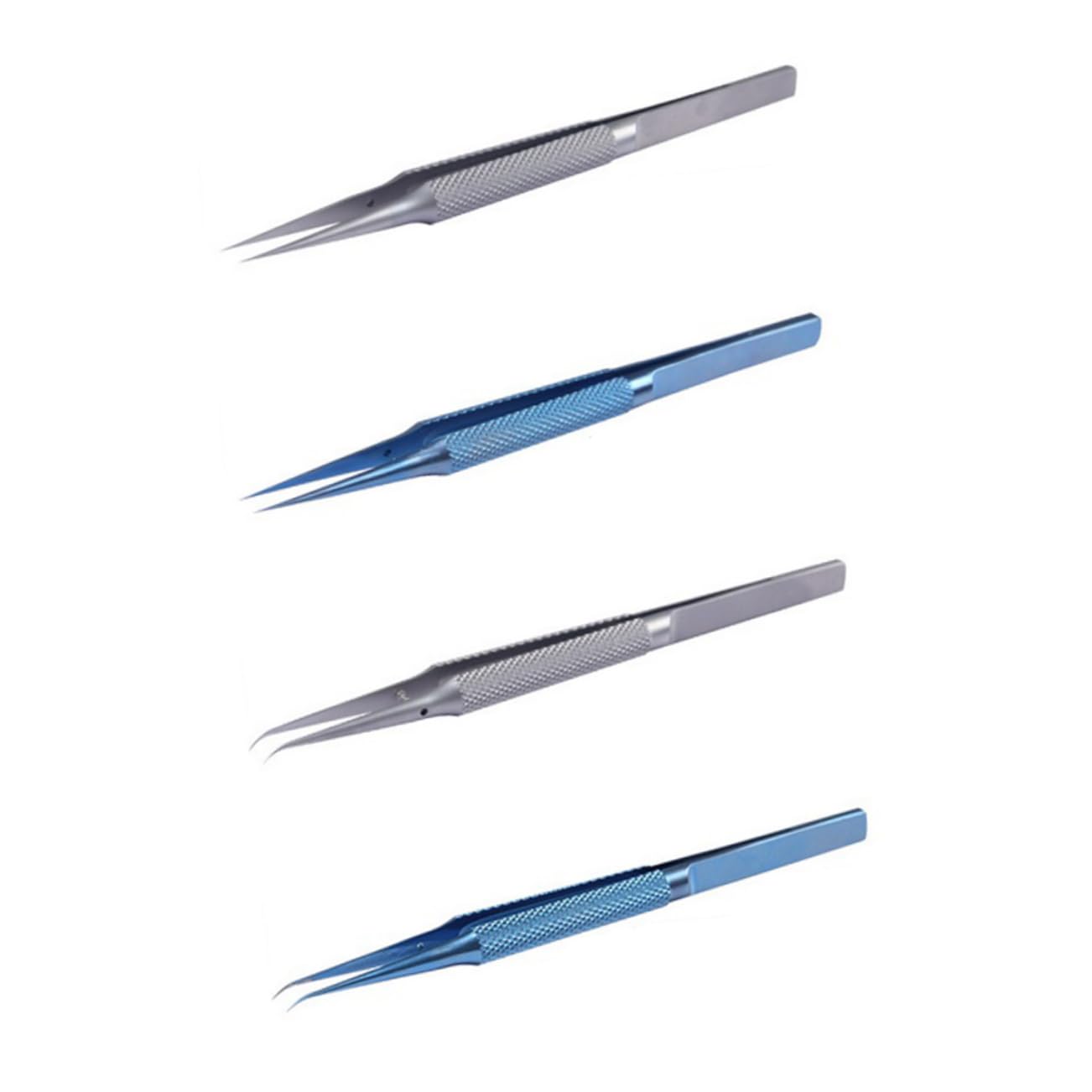 OSALADI Colla 2Pcs Pinzette Di Precisione Pinzette In Acciaio Inox Ciglia Pinzette Pinzette Angolate Microscopio Elettronico Pinzette Di Diamanti Pinzette Industriali Pinzette In Metallo