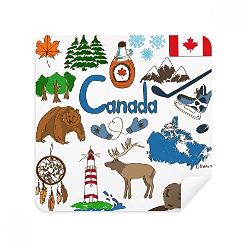 Chiffon suède drapeau Canada pour nettoyer écran et lunettes x2