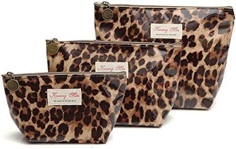 3Pcs Waterproof Cosmetic Bag Set, Portable Travel Toiletry Pouch Makeup Clutch Bag for Women, Girls