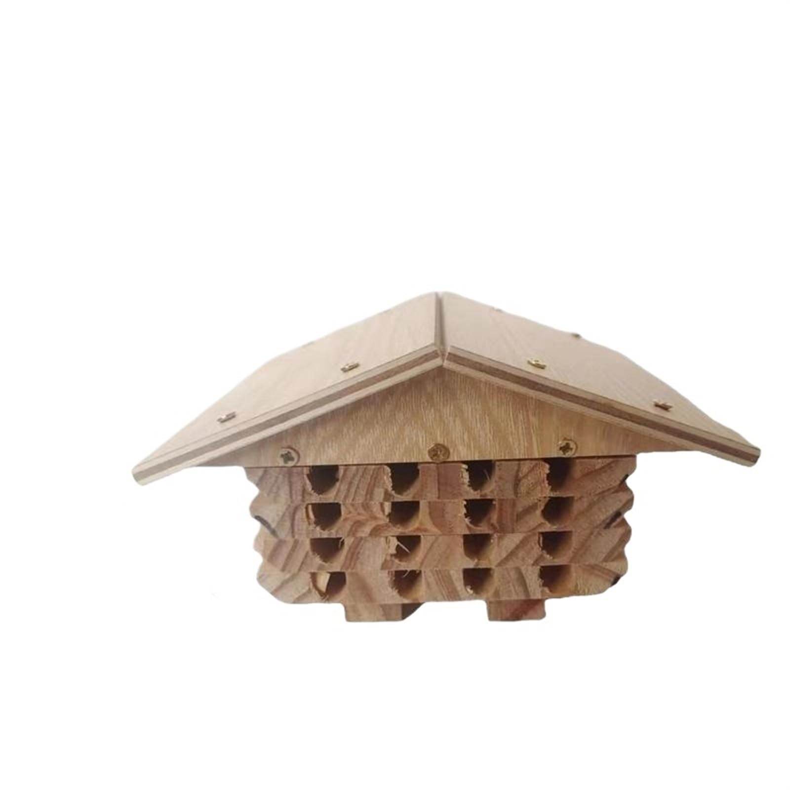 Bee House - Caja de anidación hecha a mano para habitación de abejas que atrae a los polinizadores de abejas pacíficas para mejorar las herramientas de jardín