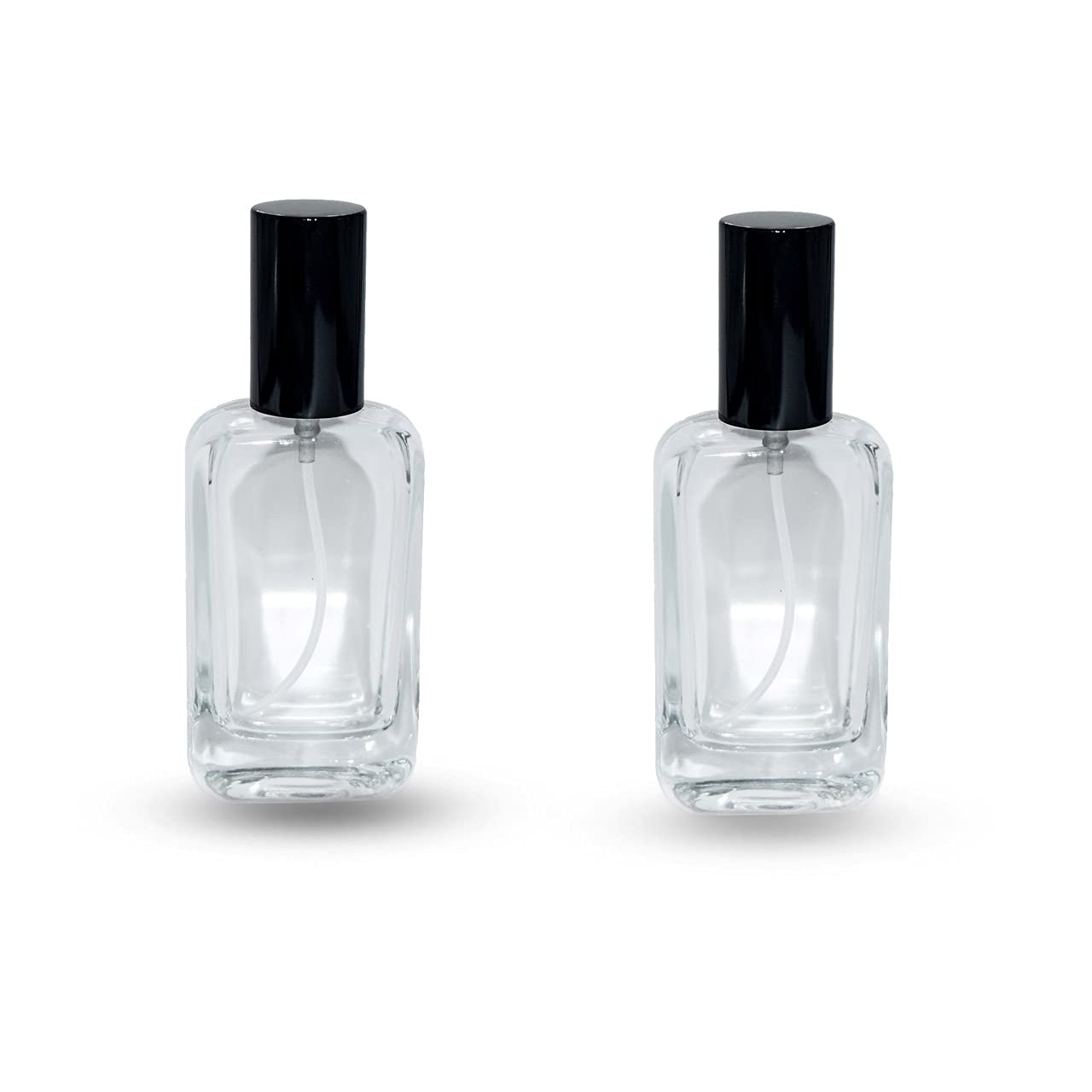 hunky dory 2pcs 30ml royal empty refillable glass bottle with spray pump and black cap for for diy perfume, essential oils, blends, rose water,travel and beauty use