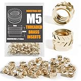 INDUSTRIAL BOY Heat Set Threaded Insert, Brass Inserts - Heat Set Inserts for 3D Printing, Plastic Parts & Prototyping | Metric Knurled Nuts for Secure Fastening (M5 x 7 OD x 4 L - 50 Pieces)