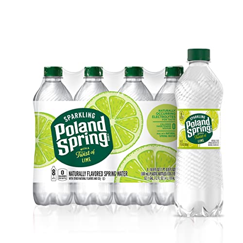 Poland Spring Sparkling Water, Zesty Lime, 16.9 oz. Bottles (8 Pack)
