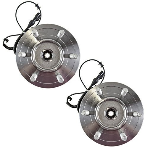 Image of TRQ Front Left and Right Wheel Bearing and Hub Assembly Set 2 Piece Compatible with 2005 Ford F-150 4WD from 11 /29 /04 Production 6 Lug Wheels 06-07 F-150 4WD 08 F-150 AWD 06-08 Lincoln Mark LT 4WD