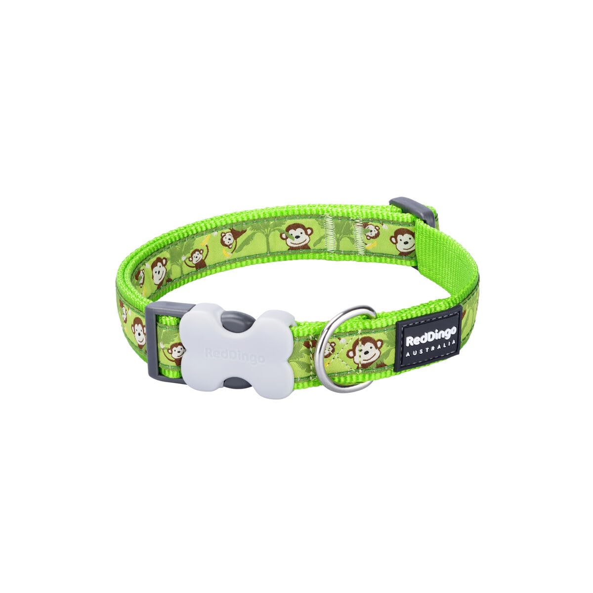 Collar para Perro Red Dingo Style Monkey Lime Green 15 mm x 24-36 cm