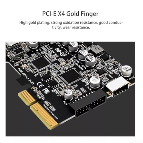 Adaptador PCIe USB C de 10 Gbps Gen2 de doble puerto con diseño de bajo calor 6