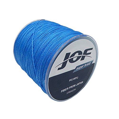 BaiTao JOF 1000 Meters 4 Strands Super Strong Braided Wire Fishing Lines (50 LB,4.0#(Diam:0.32mm),Blue)