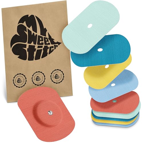 MySweetStitch, 10 x Freestyle Libre 1 & 2 Patches Oval with Ventilation Hole, Overpatch diameter 70 x 55mm, Waterproof