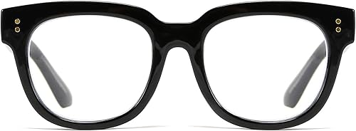 FEISEDY Retro Square Anti Azul Bloqueo de Luz Gafas Mujeres Grueso Gran Tamaño Gafas de Computadora Doble Metal Studs B2689