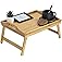 KKTONER Bamboo Bed Tray Table with Folding Legs Foldable Serving Portable Laptop Tray Snack Tray Breakfast Tray Bed Table Dra