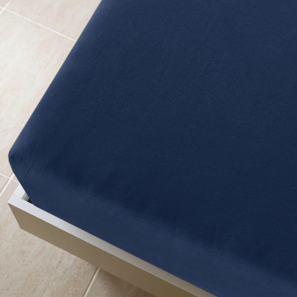 Lenzuolo con angoli elasticizzati, in spugna, 90 x 200 cm, colore: blu navy